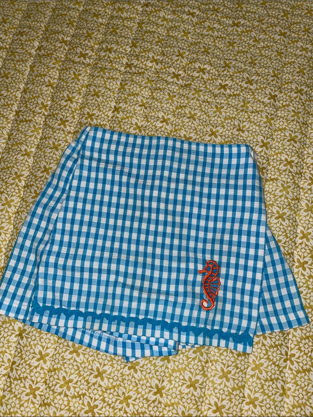 Kelly's Kids Blue and White Gingham Skort